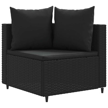 Set Divano da Giardino 6 pz con Cuscini Nero in Polyrattan - homemem39