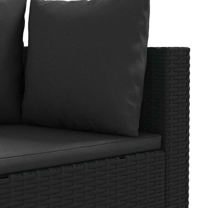 Set Divano da Giardino 6 pz con Cuscini Nero in Polyrattan - homemem39