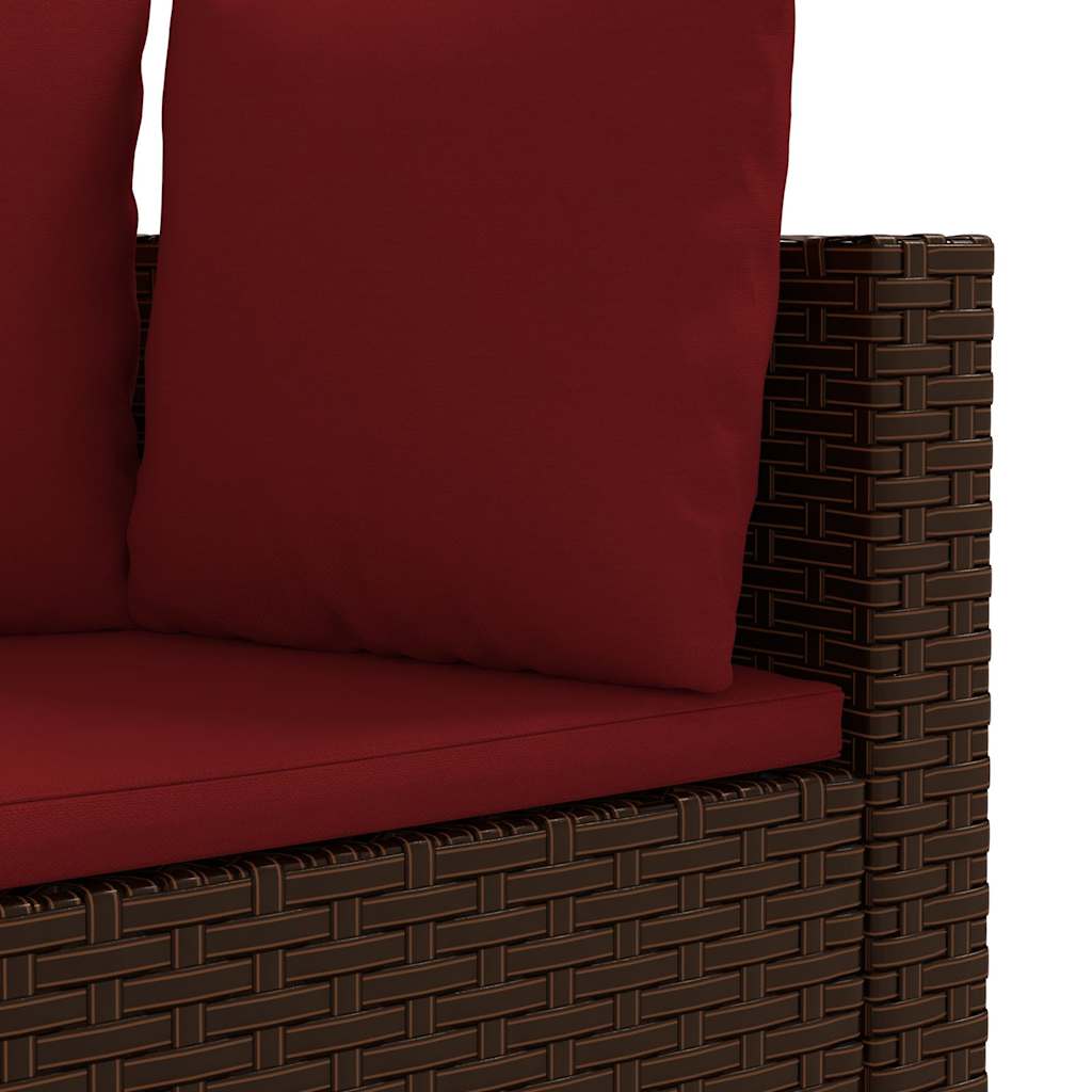 Set Divani da Giardino 9pz con Cuscini Marrone in Polyrattan - homemem39