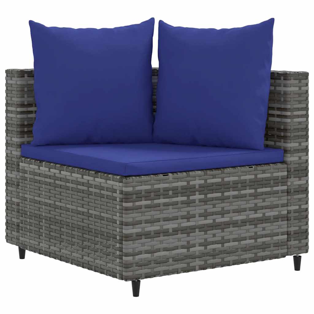 Set Divano da Giardino 9 pz con Cuscini Grigio in Polyrattan - homemem39