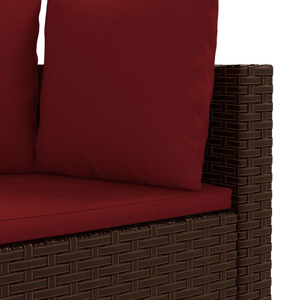 Set Divani da Giardino 7 pz con Cuscini Marrone in Polyrattan - homemem39