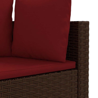Set Divani da Giardino 7 pz con Cuscini Marrone in Polyrattan - homemem39