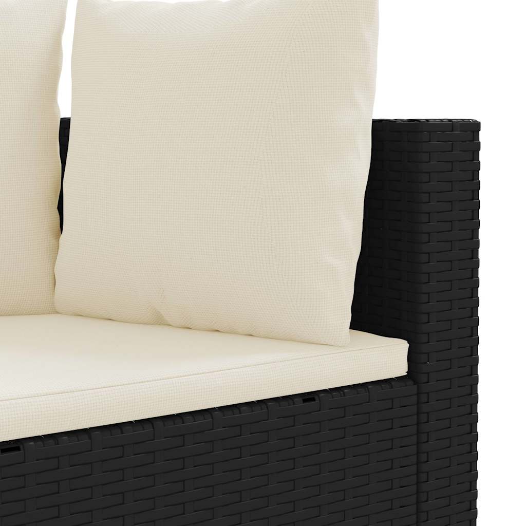 Set Divani da Giardino 5 pz con Cuscini in Polyrattan Nero | homemem39