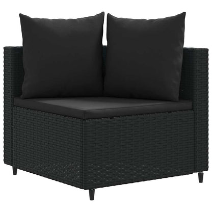 Set Divani da Giardino 5 pz con Cuscini in Polyrattan Nero | homemem39