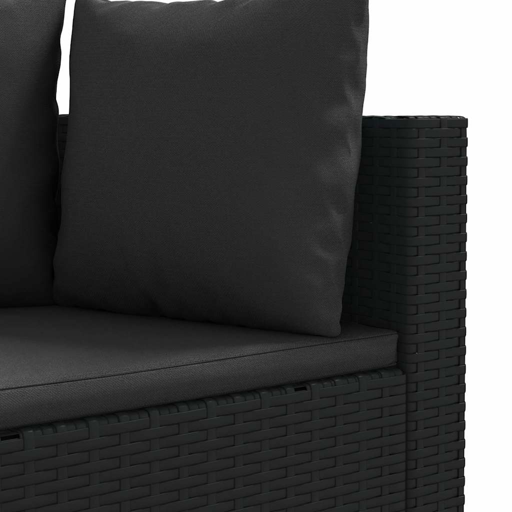 Set Divani da Giardino 5 pz con Cuscini in Polyrattan Nero | homemem39