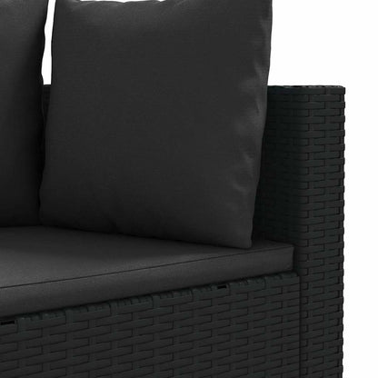 Set Divani da Giardino 5 pz con Cuscini in Polyrattan Nero | homemem39