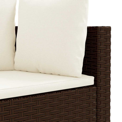Set Divano da Giardino 3 pz con Cuscini Marrone in Polyrattan - homemem39