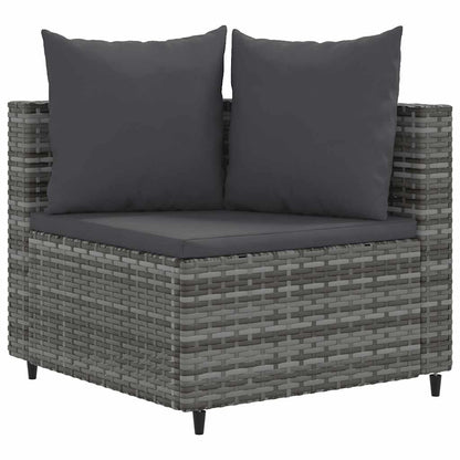 Set Divani da Giardino 4 pz con Cuscini in Polyrattan Grigio | homemem39