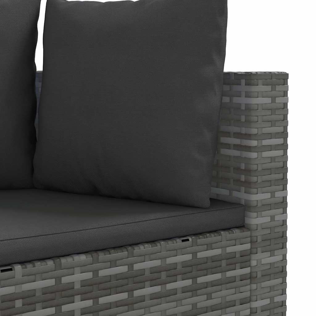 Set Divani da Giardino 4 pz con Cuscini in Polyrattan Grigio | homemem39
