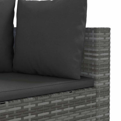 Set Divani da Giardino 4 pz con Cuscini in Polyrattan Grigio | homemem39