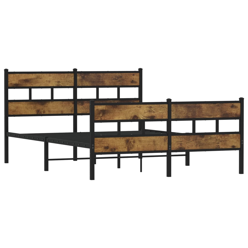 Giroletto senza Materaso in Metallo Rovere Fumo 150x200 cm | homemem39