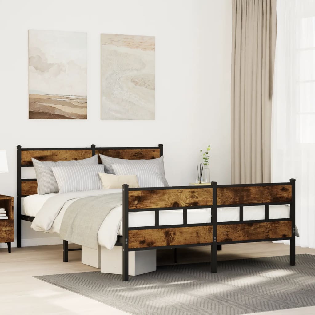 Giroletto senza Materaso in Metallo Rovere Fumo 150x200 cm | homemem39
