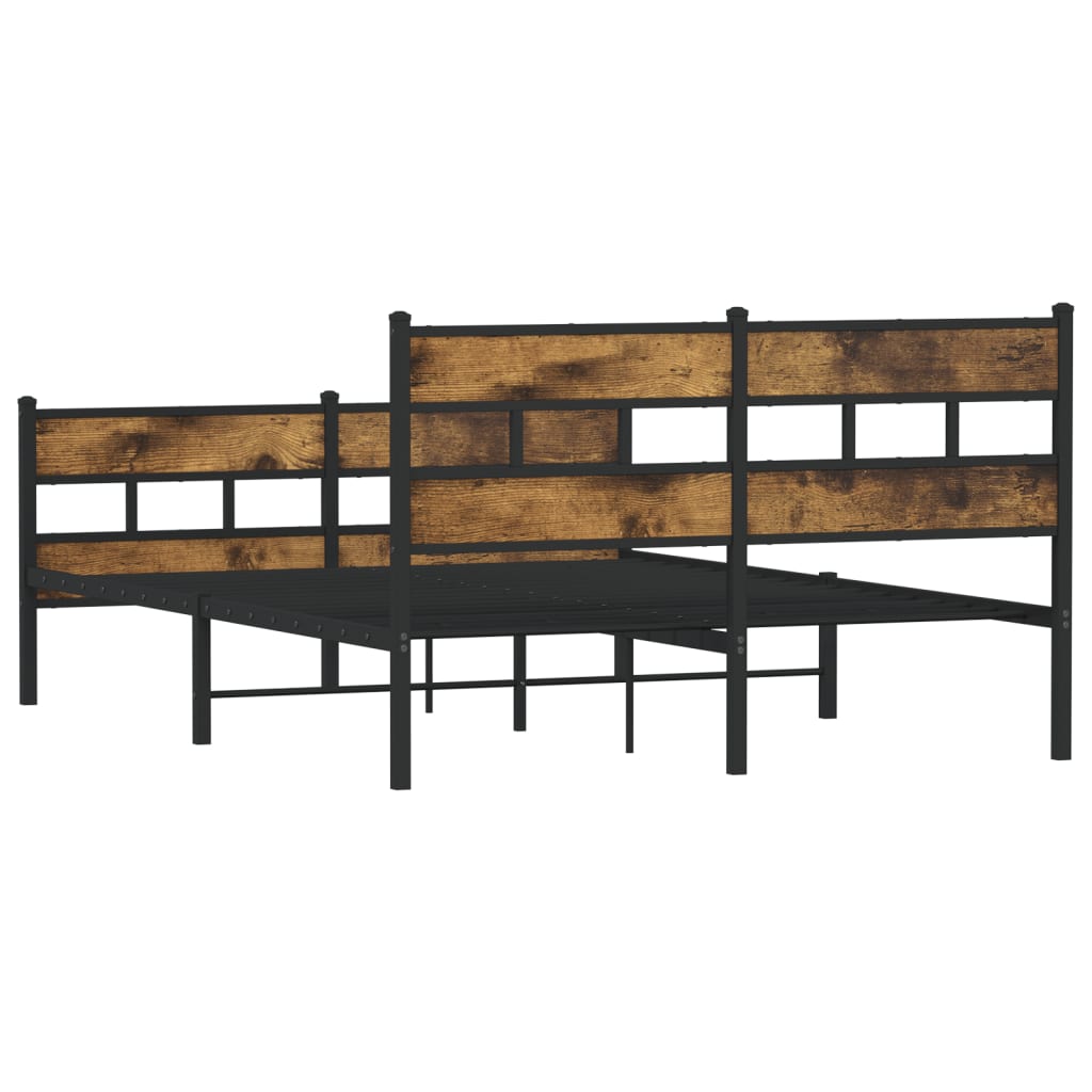 Giroletto senza Materaso in Metallo Rovere Fumo 160x200 cm | homemem39