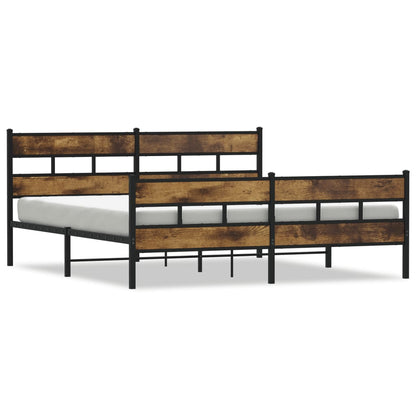 Giroletto senza Materaso in Metallo Rovere Fumo 183x213 cm | homemem39