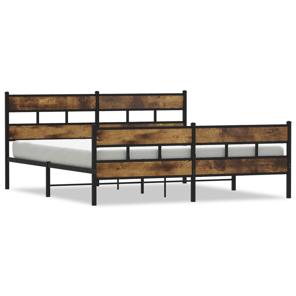 Giroletto senza Materaso in Metallo Rovere Fumo 200x200 cm | homemem39