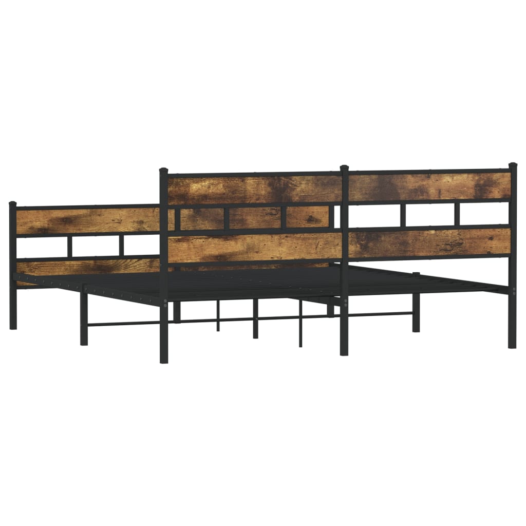 Giroletto senza Materaso in Metallo Rovere Fumo 200x200 cm | homemem39
