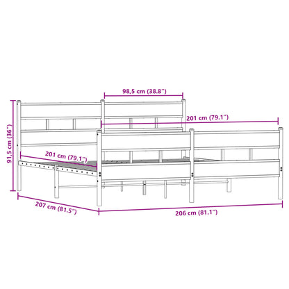 Giroletto senza Materaso in Metallo Rovere Fumo 200x200 cm | homemem39