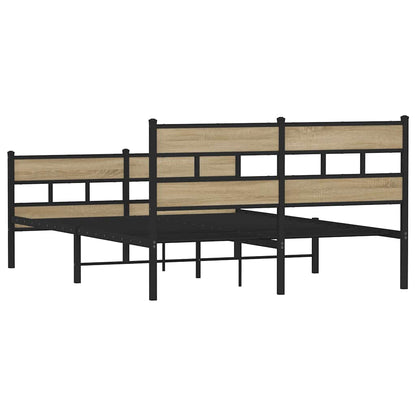 Giroletto senza Materaso in Metallo Rovere Sonoma 150x200 cm | homemem39