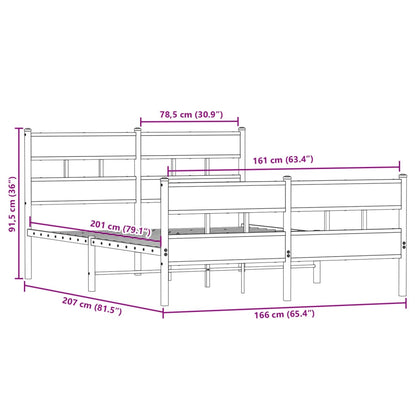 Giroletto senza Materaso in Metallo Rovere Sonoma 160x200 cm | homemem39