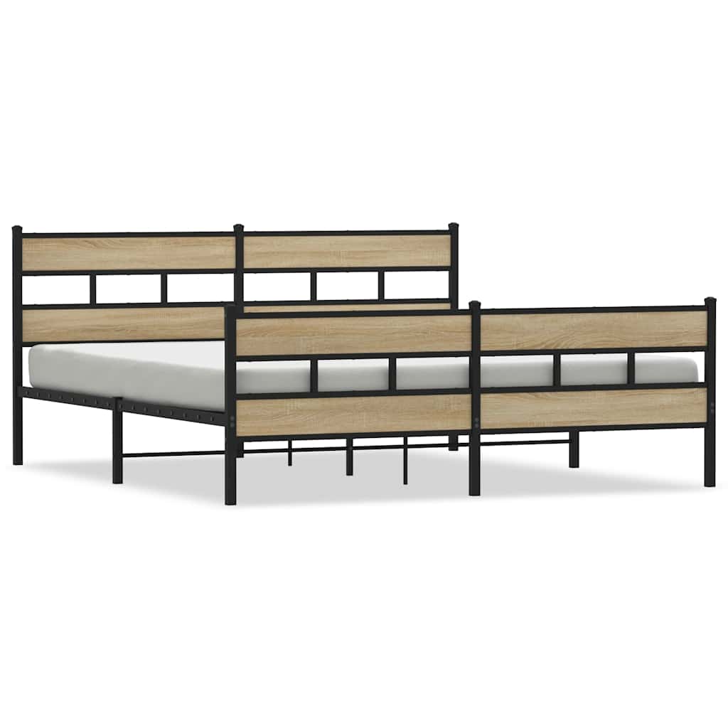 Giroletto senza Materaso in Metallo Rovere Sonoma 180x200 cm | homemem39
