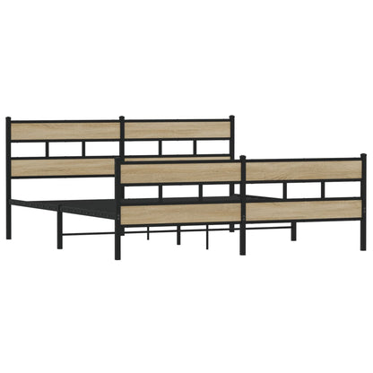 Giroletto senza Materaso in Metallo Rovere Sonoma 200x200 cm | homemem39