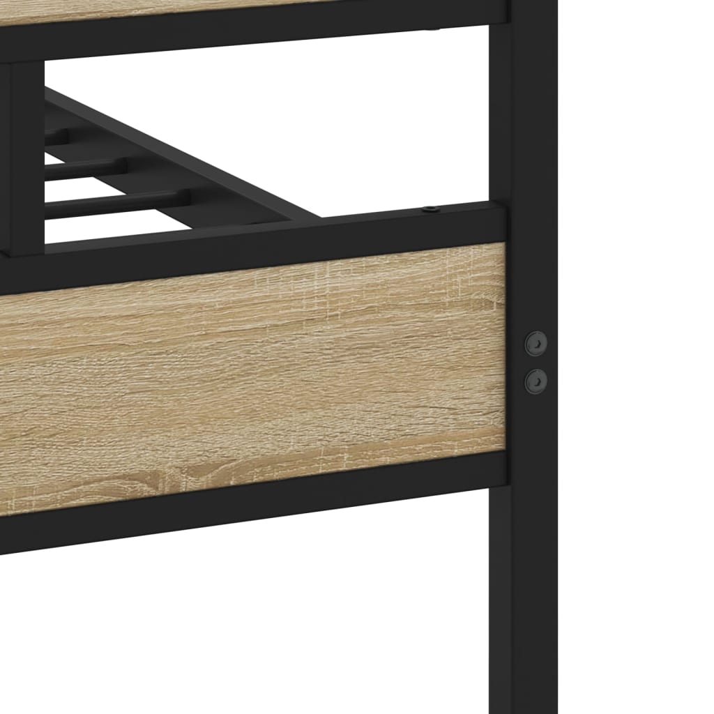 Giroletto senza Materaso in Metallo Rovere Sonoma 200x200 cm | homemem39