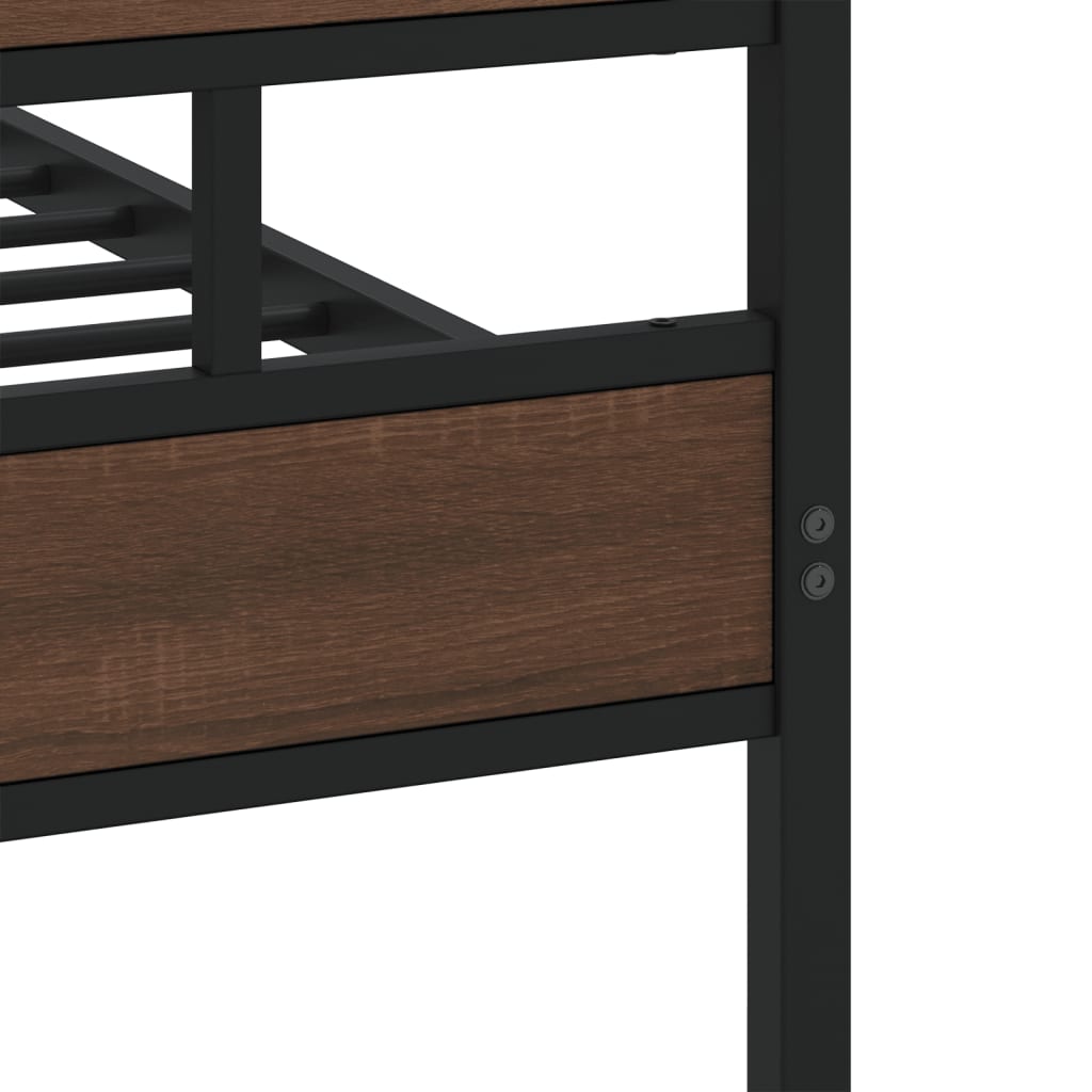 Giroletto senza Materaso in Metallo Rovere Marrone 150x200 cm