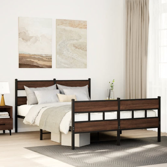 Giroletto senza Materaso in Metallo Rovere Marrone 150x200 cm | homemem39