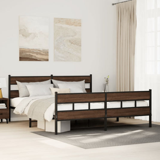 Giroletto senza Materaso in Metallo Rovere Marrone 180x200 cm | homemem39