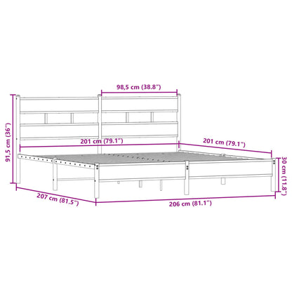 Giroletto senza Materaso in Metallo Rovere Fumo 200x200 cm