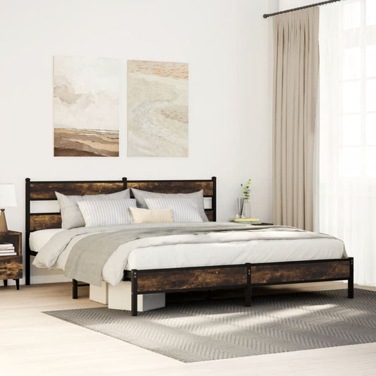 Giroletto senza Materaso in Metallo Rovere Fumo 200x200 cm | homemem39