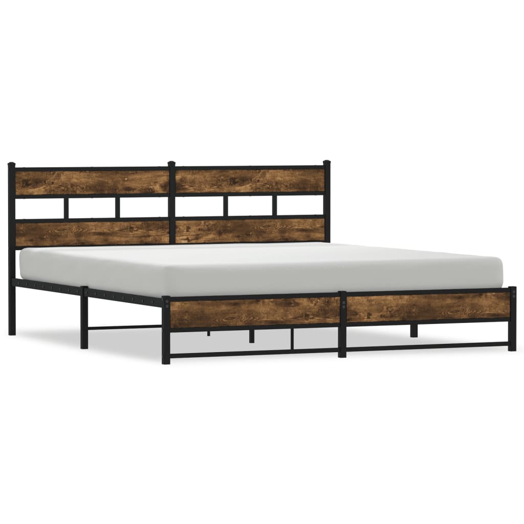 Giroletto senza Materaso in Metallo Rovere Fumo 180x200 cm | homemem39