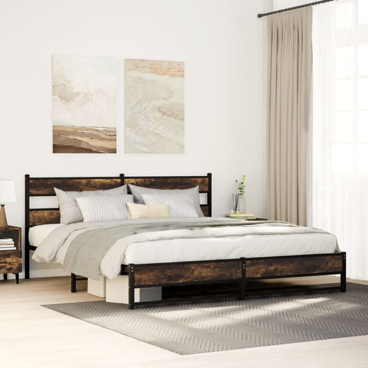 Giroletto senza Materaso in Metallo Rovere Fumo 180x200 cm | homemem39
