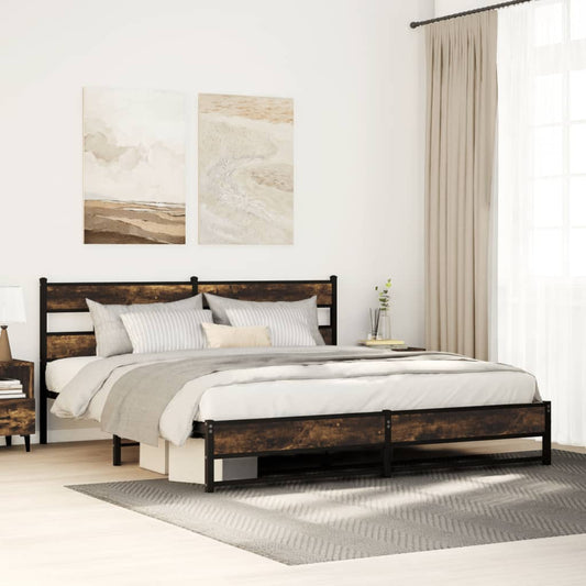 Giroletto senza Materaso in Metallo Rovere Fumo 183x213 cm | homemem39