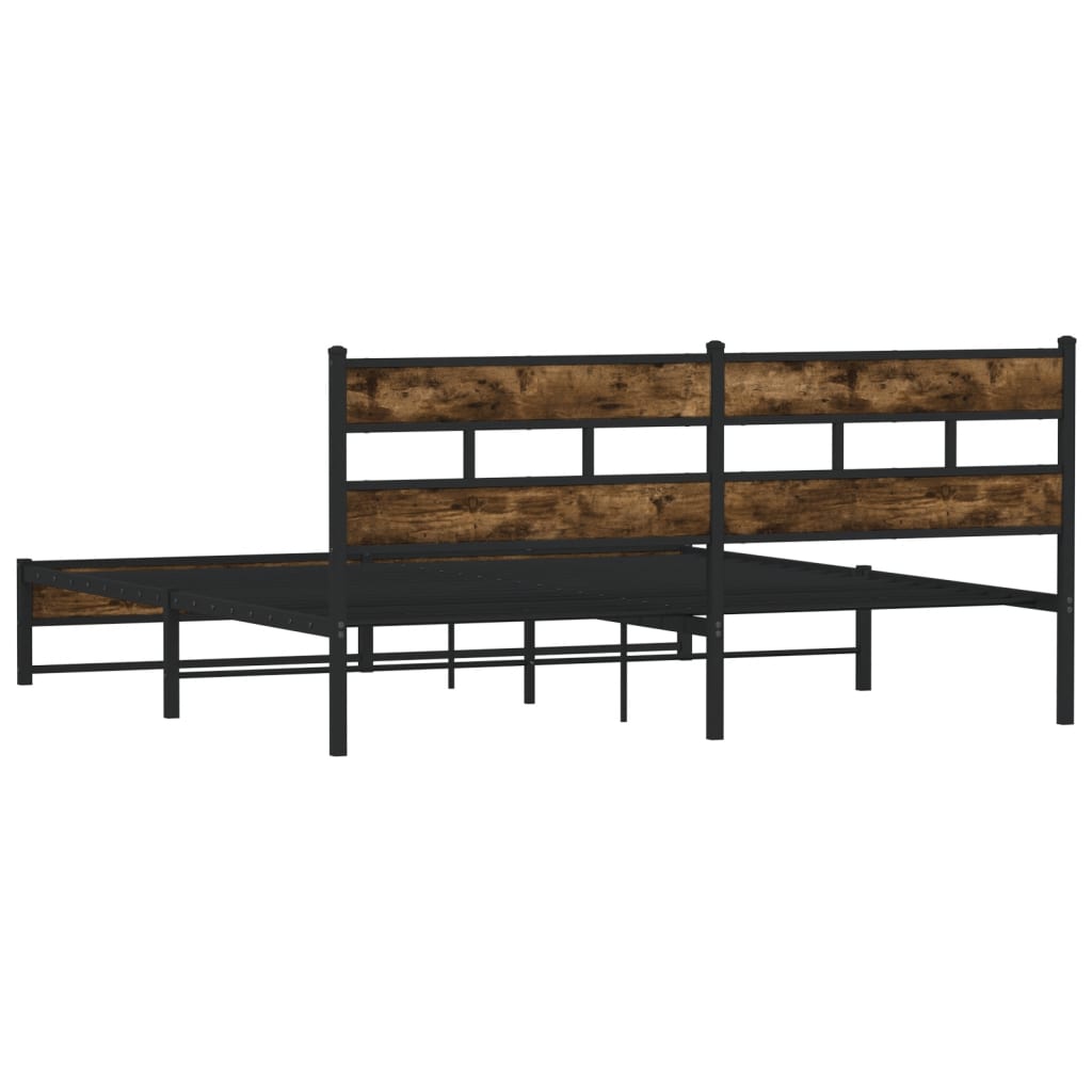 Giroletto senza Materaso in Metallo Rovere Fumo 200x200 cm | homemem39