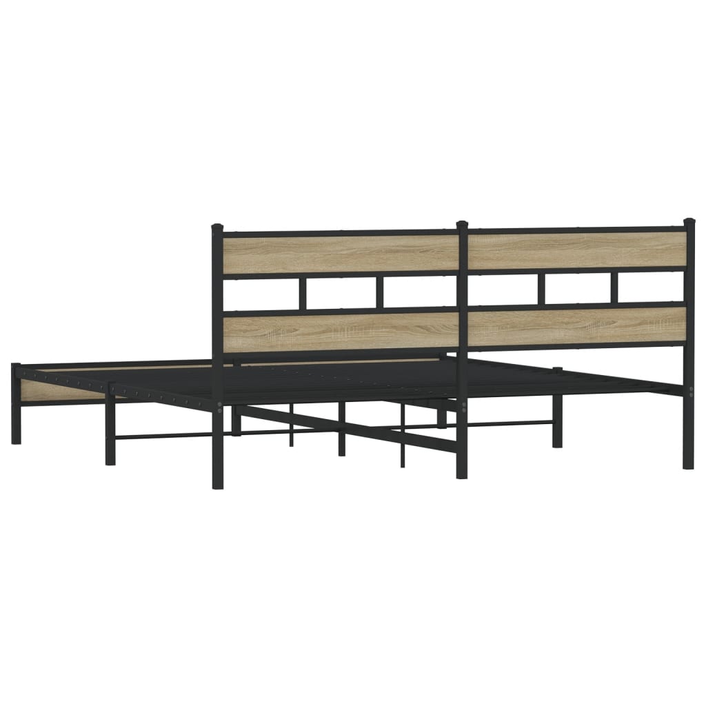 Giroletto senza Materaso in Metallo Rovere Sonoma 183x213 cm | homemem39