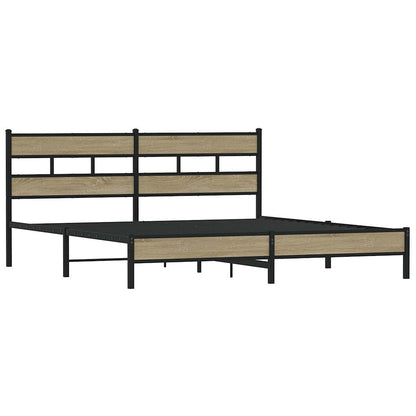 Giroletto senza Materaso in Metallo Rovere Sonoma 200x200 cm | homemem39