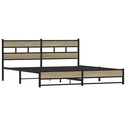 Giroletto senza Materaso in Metallo Rovere Sonoma 193x203 cm | homemem39