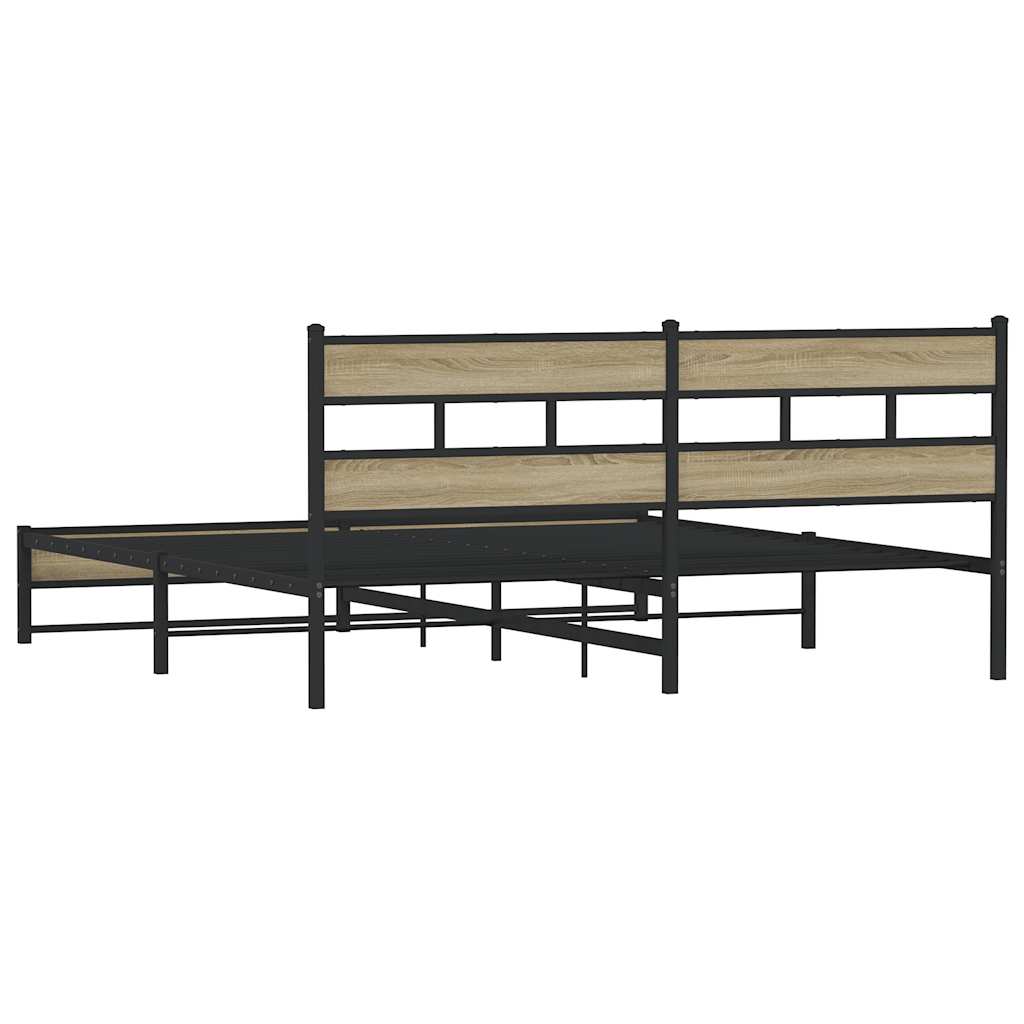 Giroletto senza Materaso in Metallo Rovere Sonoma 193x203 cm | homemem39