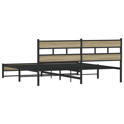 Giroletto senza Materaso in Metallo Rovere Sonoma 193x203 cm | homemem39