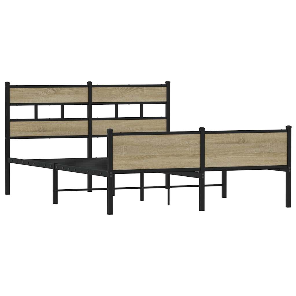 Giroletto senza Materaso in Metallo Rovere Sonoma 160x200 cm | homemem39