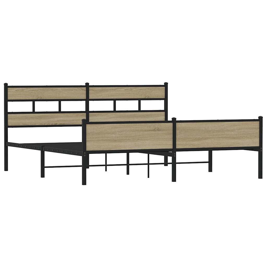 Giroletto senza Materaso in Metallo Rovere Sonoma 183x213 cm