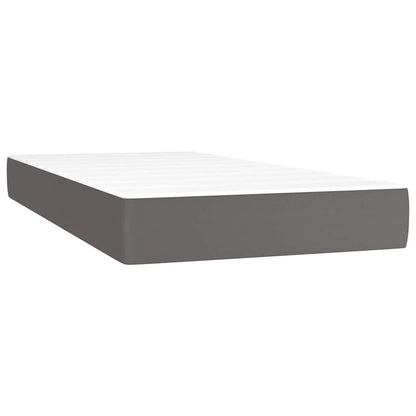 Materasso a Molle per Bambini Rigidità Media Grigio 80x160 cm in Similpelle