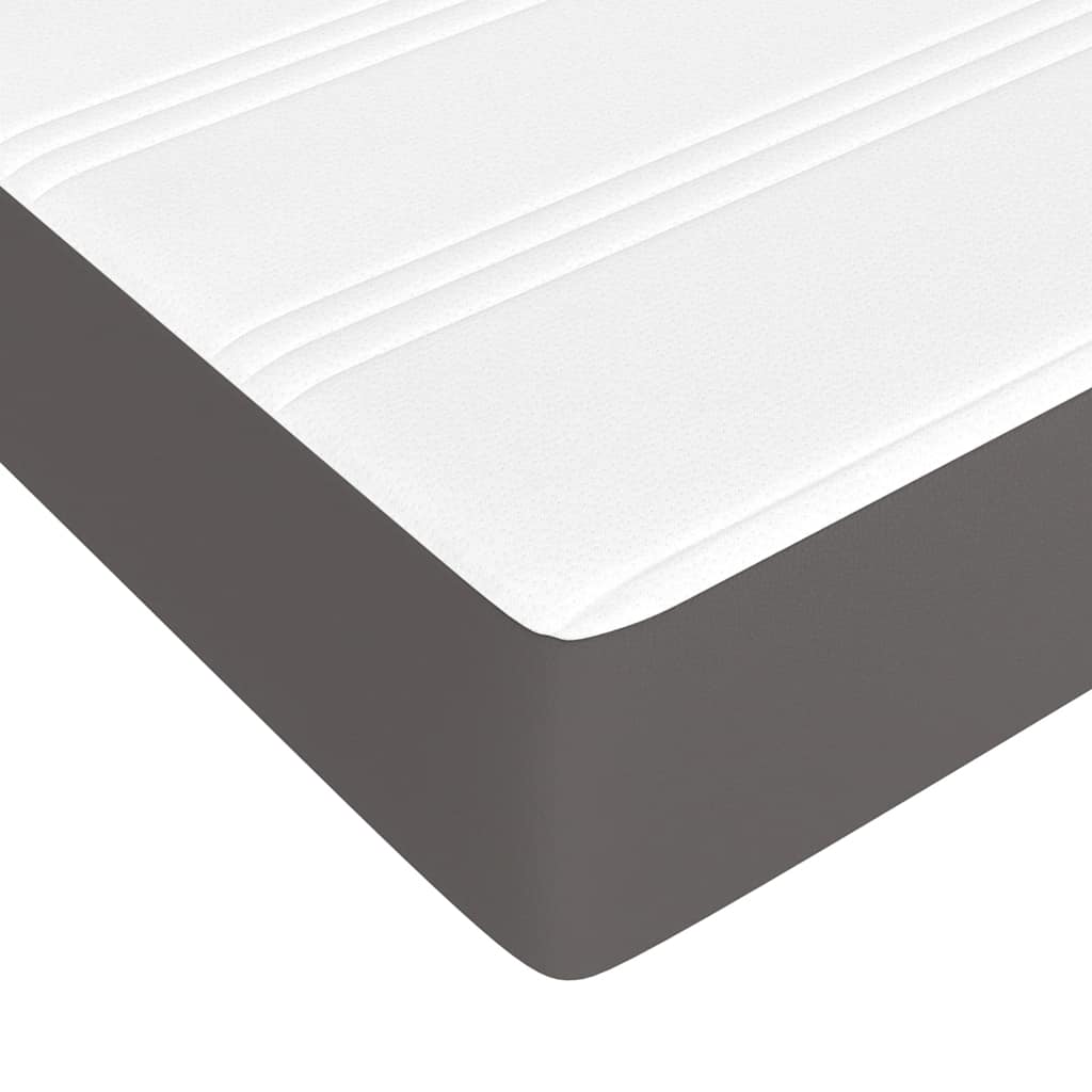 Materasso a Molle per Bambini Rigidità Media Grigio 80x160 cm in Similpelle