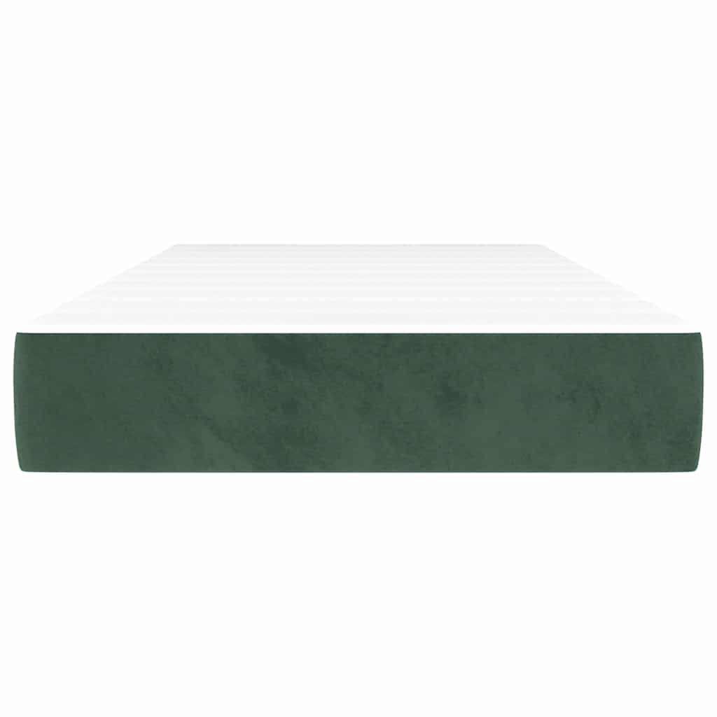 Materasso a Molle Verde Scuro 80x220x20 cm in Velluto - homemem39