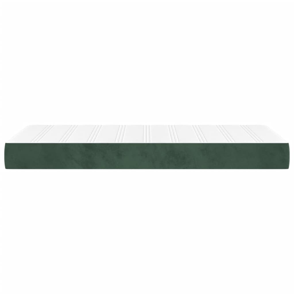 Materasso a Molle Verde Scuro 80x220x20 cm in Velluto