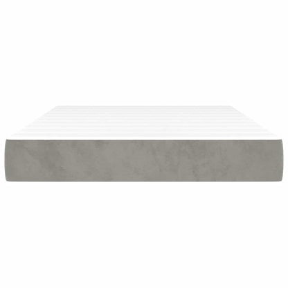 Materasso a Molle Grigio Chiaro 120x220x20 cm in Velluto - homemem39