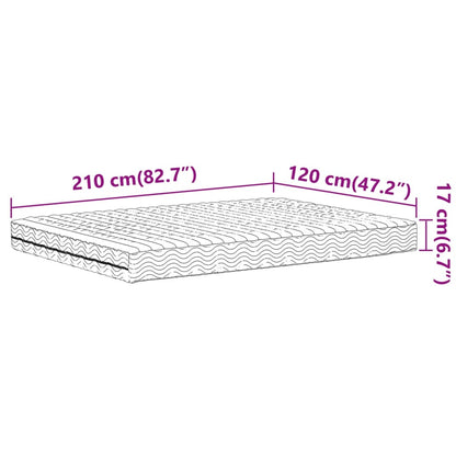 Materasso in Schiuma Bianco 120x210 cm Durezza H2 H3