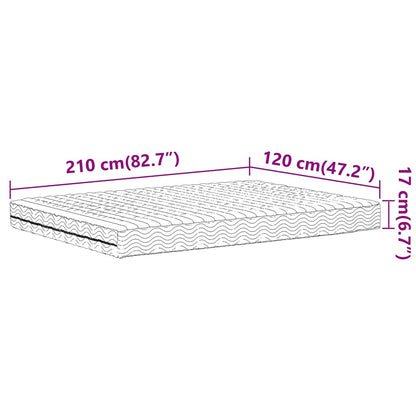 Materasso in Schiuma Bianco 120x210 cm Durezza H2 H3
