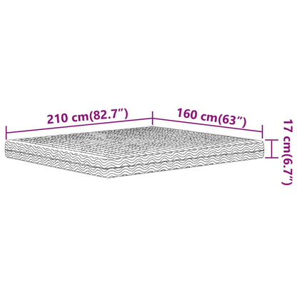 Materasso in Schiuma Bianco 160x210 cm Durezza H2 H3